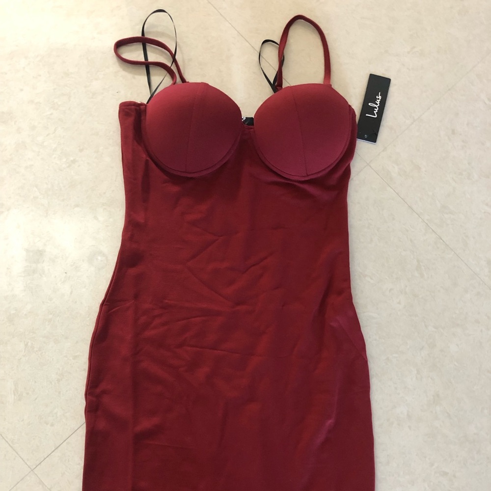 Kitty Rust Red Bustier Body Con Dress